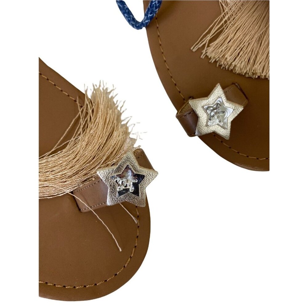 Sam Edelman Sandals Womens Size 6  Blue Gold Tassle Star Rhinestone Strappy Boho - Picture 3 of 10